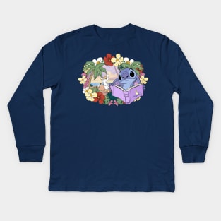 Stitch Longing Kids Long Sleeve T-Shirt